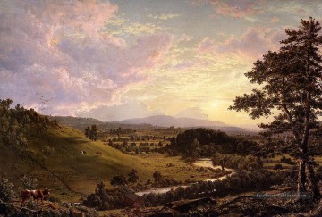 Voir près de Stockbridge Mass paysage Fleuve Hudson Frederic Edwin Church Peinture à l'huile